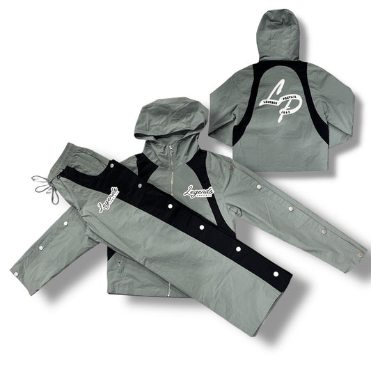 LEGENDS PREVAIL WINDBREAKER SET GREY/BLK WS-014