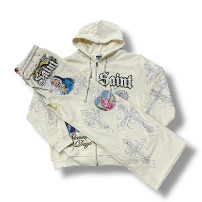 NME NYC SWEATSUIT SET CREAM