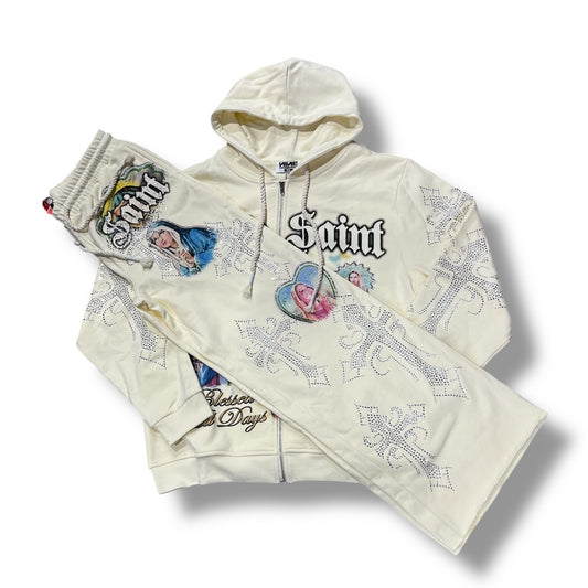 NME NYC SWEATSUIT SET CREAM