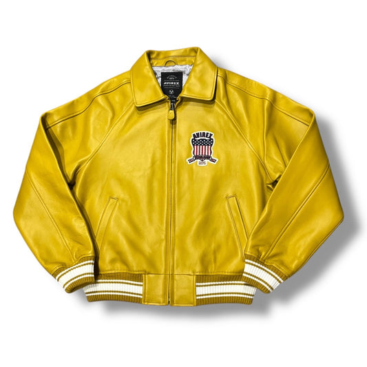 AVIREX ICON LEATHER JACKET MUSTARD 44AVF25IO21