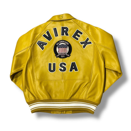 AVIREX ICON LEATHER JACKET MUSTARD 44AVF25IO21