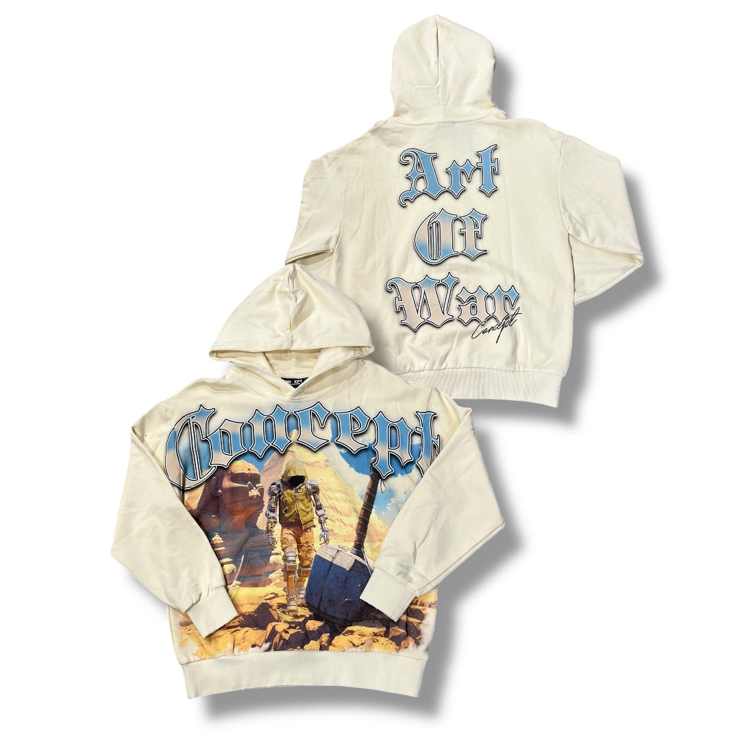 DENIM CONCEPT "ART OF WAR" HOODIE CREAM (CHOODY_7)