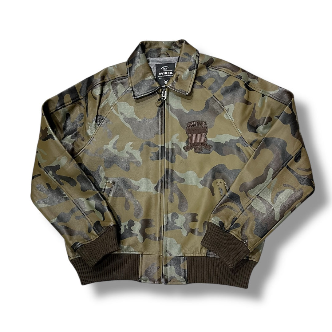 AVIREX ICON LEATHER JACKET CAMO 44AVF252O04 – Ballers Clothing Shop