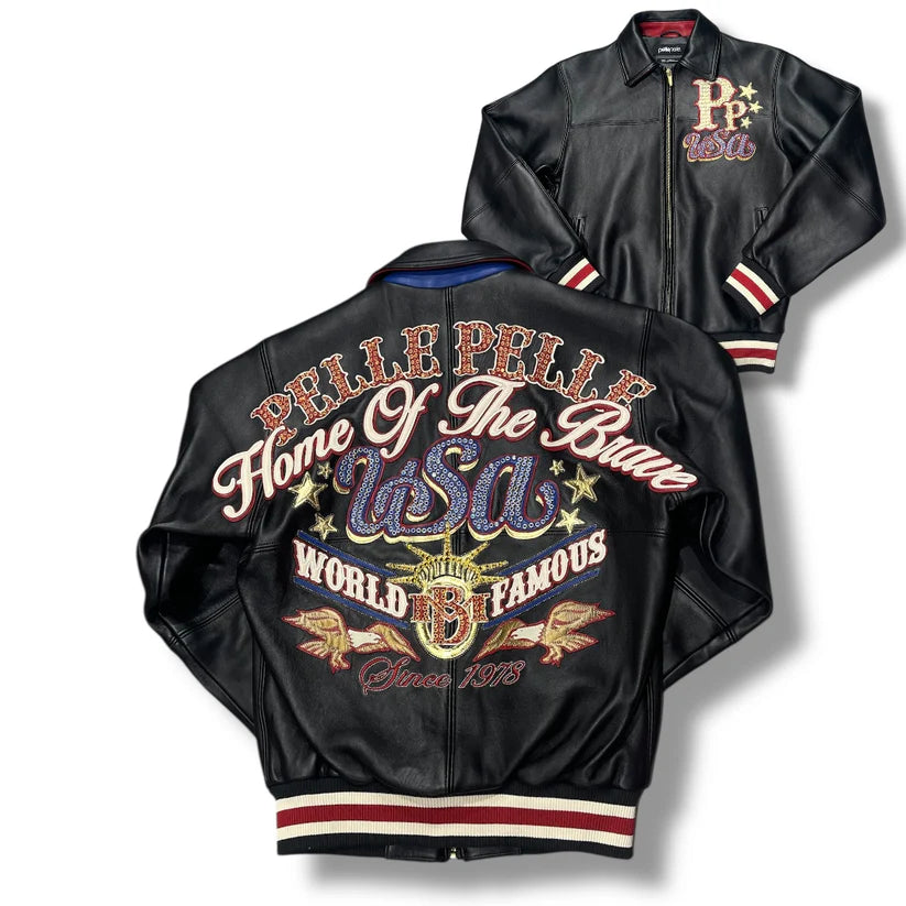 PELLE PELLE STARS AND STRIPES LEATHER JACKET 325-37540