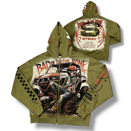 STRAY ZIP HOODIE OLIVE ST1554