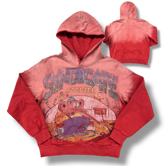 SYNDICATE ATELIER HOODY RED WASH SSH-4
