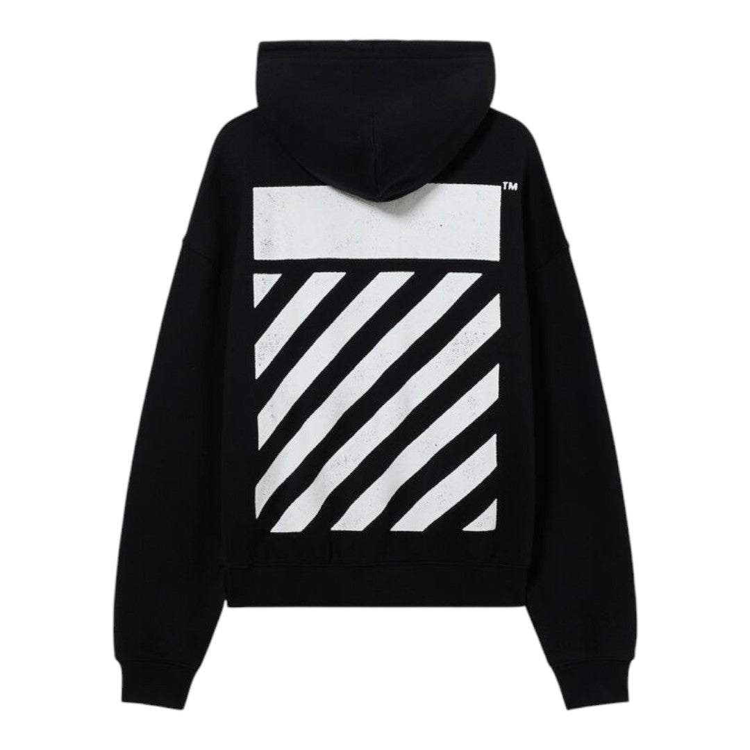 Ballers Clothing Shop L/AB c/o Off-White Core Diagonal black cotton hoodie with white back graphic print