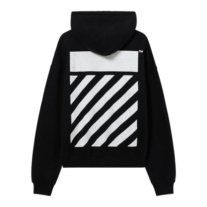 Ballers Clothing Shop L/AB c/o Off-White Core Diagonal black cotton hoodie with white back graphic print