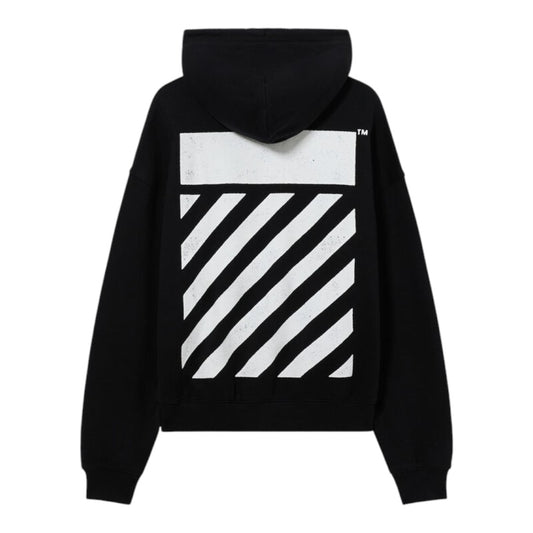 Ballers Clothing Shop L/AB c/o Off-White Core Diagonal black cotton hoodie with white back graphic print