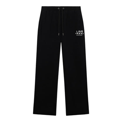 Ballers Clothing Shop black Off-White L/AB diag jogger pants with white logo and drawstring waist