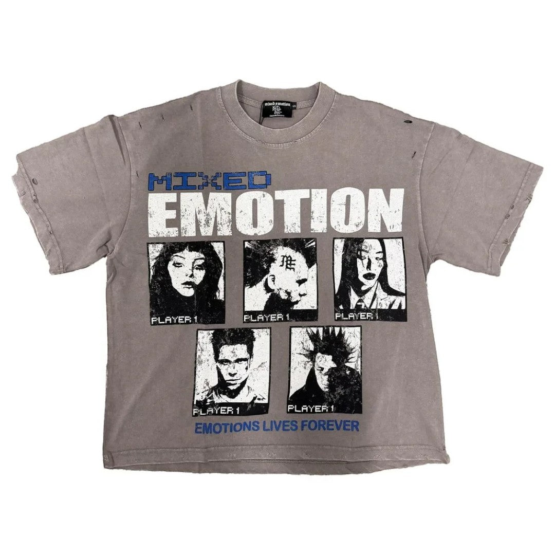 Ballers Clothing Shop grey distressed graphic t-shirt featuring a vintage-style gallery print of five player portraits.