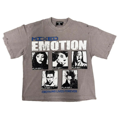 Ballers Clothing Shop grey distressed graphic t-shirt featuring a vintage-style gallery print of five player portraits.