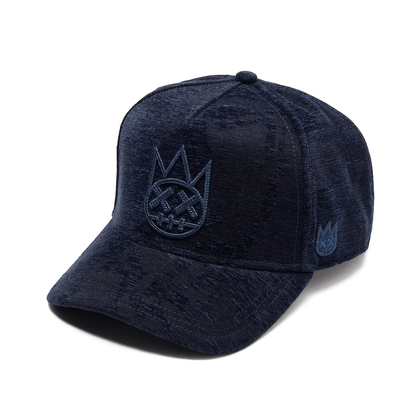 Ballers Clothing Shop navy jacquard trucker hat with raised chain-stitch Shimuchan logo embroidery