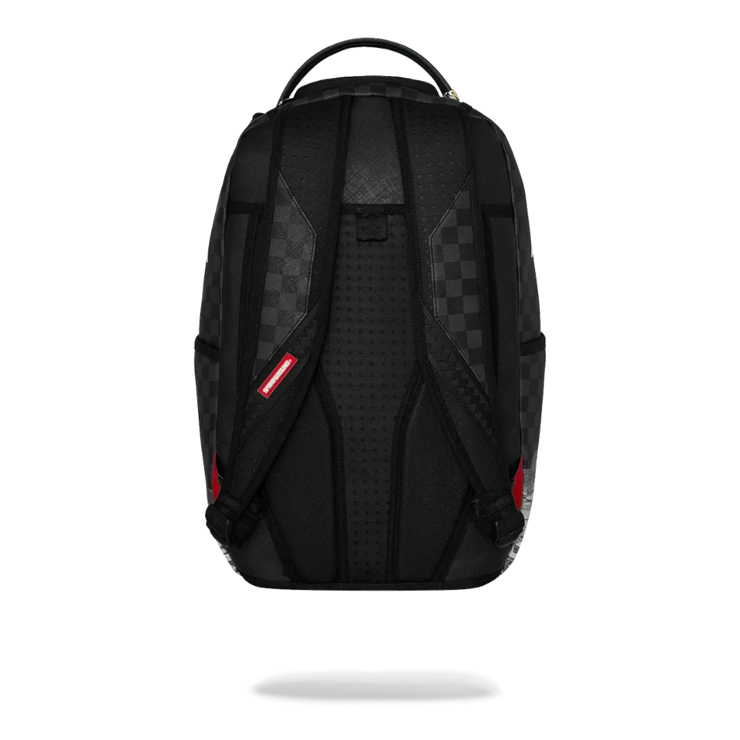 Ballers Clothing Shop Sprayground Money Beasts backpack back view with ergonomic mesh padding and adjustable straps