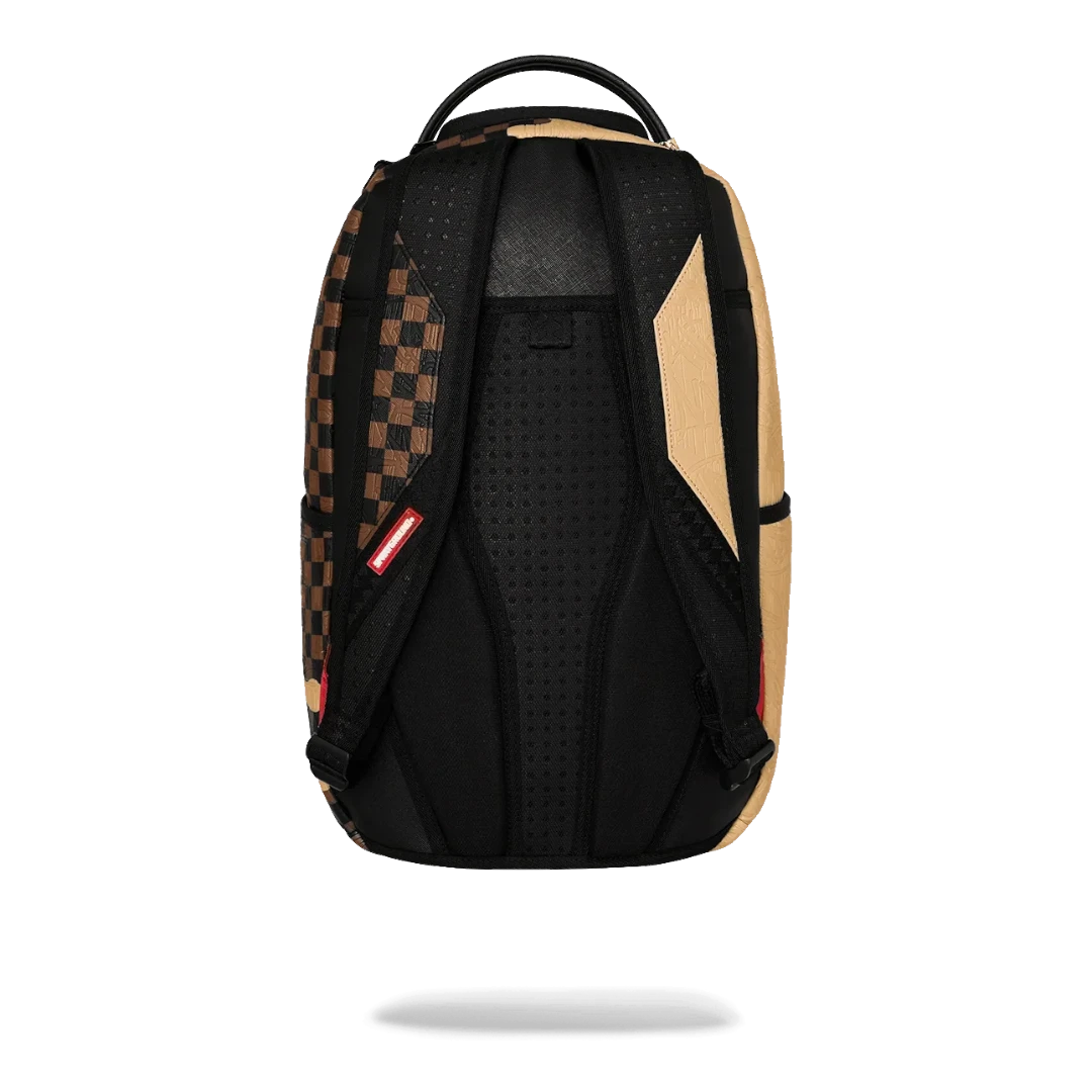 Ballers Clothing Shop Sprayground Henny Melt backpack showing the ergonomic black mesh back panel and adjustable straps.