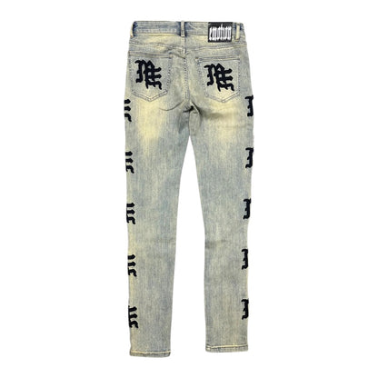 MIXED EMOTION 'DESERT' MONOGRAM DENIM
