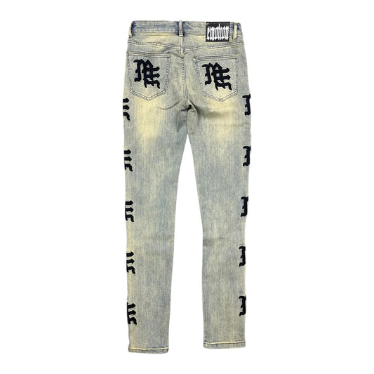 MIXED EMOTION 'DESERT' MONOGRAM DENIM