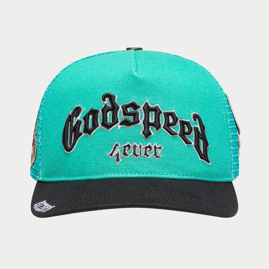 GODSPEED GS FOREVER TRUCKER HAT (TURQUOISE/BLACK)