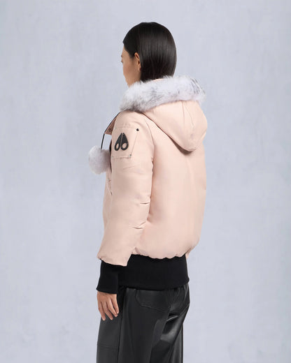 MOOSE KNUCKLE DEBBIE SHEARLING BOMBER JACKET DUSTY ROSE